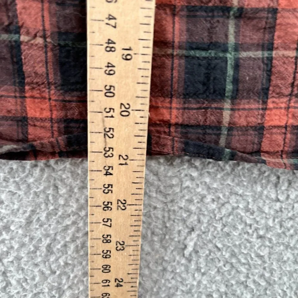 Madewell Gathered V-Neck Top in Plaid
